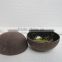 Coconut bowl Vietnam with beautiful flower pattern