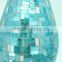 Hotel Decoration Blue Shimmering Mirrored Mosaic Fresh Art Deco Vase