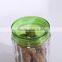 Set 3 Clear Round Large Glass Storage Jars with Green PP Lid