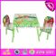 Lovely wooden table and chair toy for kids,wooden toy table and chair set for children,cute wooden table and chair W08G129