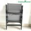 7-Position Adjustable Folding Recliner Teslin Black Aluminum Deck Chair