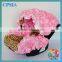 2015 High Quality 3D Rosette Pink Flower &Grey Dots Infant Car Accessory Funny Baby Car Seat Covers Fabric Seat Protector