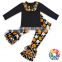 Gold Arrow Print Baby Cotton Clothes Set Girls Long Sleeve Christmas Outfits Top & Pants Matching Clothing Sets