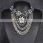 Multilayer out chain with multicolor rhinestone women necklaces