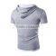 latest shirt designs for men plain fashion sport tshirt with hood