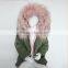 Myfur Cute Girls Green Cotton Parka with Real Fur Hooded Wholesale Kids Parka Jacket