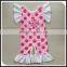 New born lap shoulder bodysuit high quality pink dots baby onesie cute girls onesie flower pattern cute infant romper