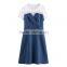 Top quality summer dress for women new design spliced cowboy demim dress elegant daily A shape dress