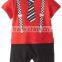 gentle style short sleeve baby boy romper with necktie