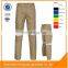 2017 Khaki mens Pure cotton multi pockets work pants /trousers