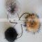 Natural color jumbo raccoon fur pompom accessory hairband hair hoop