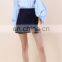 Your Fashion Cotton V-neck Women Shirts With Balloon Sleeves (17030101)