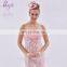 New Arrival Design High Quality Wholesale Sequin Beaded Long Pink Design Your Own Prom dress With Flower