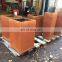 Rectangle Corten steel planter pot for hotel decor