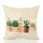 18 x 18 Inch Creative Cactus Succulent Plants linen cotton fabric Square Cushion Cover Throw Pillow Case