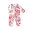 Baby Aqua Flower Rompers Private Label Jumpsuit Infant Romper Girls Ruffle