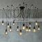 Hot Sale Industrial Black Silica Gel  Pendant Light 10 Heads Decorative Hanging Lamp