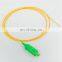 Tanghu Yellow jacket 0.9mm 9/125 SM simplex SC APC/PC tight buffer fiber optic pigtail CATV FTTH