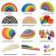 Wooden Rainbow Peg Dolls Wood Rainbow Stacker