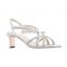 women new cross strap design with beautiful rhinestones high heels  sandals shoes ladies slip on shoe