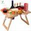 Wooden camping beach folding table folding bamboo snack table bamboo portable wine picnic table