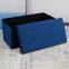 Foldable storage velvet ottoman