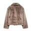 A versatile, retro and fashionable old-fashioned style long-sleeved warm sweater-style short coat with a cozy fleece lining.