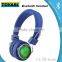 Cheap Bluetooth headphone with LED light FM radio and TF card play MP3 wireless headphone multi-function wireless headset