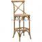 American Vintage cross back Solid Wood Bar Chair