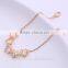New Trendy 18K Real Gold Plated Colorful AAA Zircon Flower Jewelry Bracelet Custom