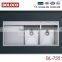 Abovecounter Single bowl glass panel stainless steel/stainless kitchen sink BL-735