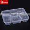 2 compartment transparent rectangular PP plastic food container with lid                        
                                                Quality Choice