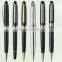 Golden and black color promotional heavy metal ball pens with logo on barrel for promotional items