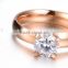 Fashion rose gold titanium steel crystal ring for women titanium jewelry