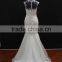 2016 new tulle drapping big size mermaid lace cap sleeve zipper and buttons customer order wedding dress