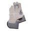 Cowhide Leather Palm Gloves, Safety Cuff, Blue/Green/Gray