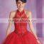 Classic Western style Royal Blue Halter Ball gown dress patterns quinceanera Dresses CYQ-007