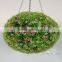 plastic plant grass ball artificial hanging topiary grass ball with led light