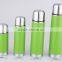 Double wall stainless steel vacuum flask with PU sleeve wrapped on the flask body