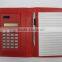 pu pocket calculator with note book