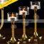 New Products Set of 3 Plated Florid Wedding Gift Gold Candle Holder