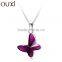 OUXI butterfly crystal fashion jewelry necklace 10737