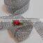Fashion Silver Color Decorative Poly Mesh Ribbon Hot Diamante Style Ribbon Wrap Crafting Bridal