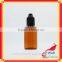 Amber pet bottle 20ml with cap for smoke oil bottle with long thin tip plastic dropper bottle