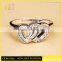 Jingli Jewelry Double Heart Shaped Silver Plated Wedding Ring (YJ-877)