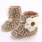 Big flower cute baby boots cotton fabric child shoes with soft sole