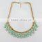 Exquisite acrylic stone mesh gold chain necklace