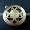 33MM vintage bronze antiqued flower engraved round photo locket pendants DIY supplies 1111046