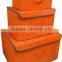 pure color printing fabric polyester toys storage box with lids covered orange