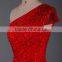 RSE667 One Hand Bead Embroidered Chiffon Wine Red Evening Dresses